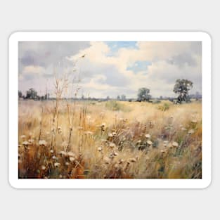 Wildflower Field Landscape Oil Painting Magnet